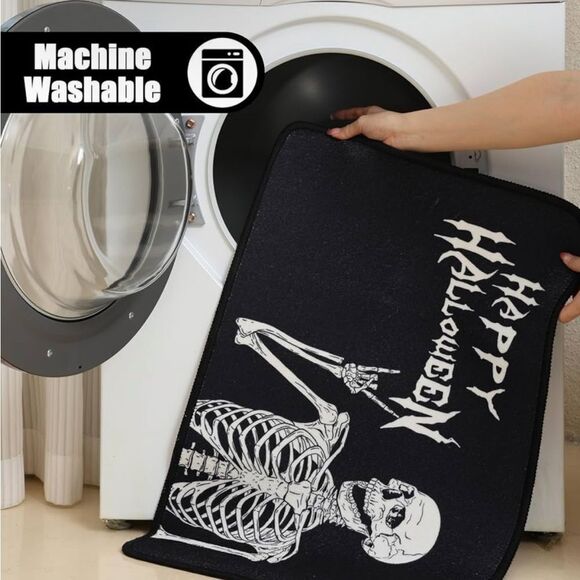 Skull Halloween Bath Mat - Soft Non-Slip Bath Mat Absorbent Bath Rugs for - Picture 4 of 5